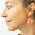 Rose améthyste Ara - Boucles d'oreilles créoles roses améthyste en