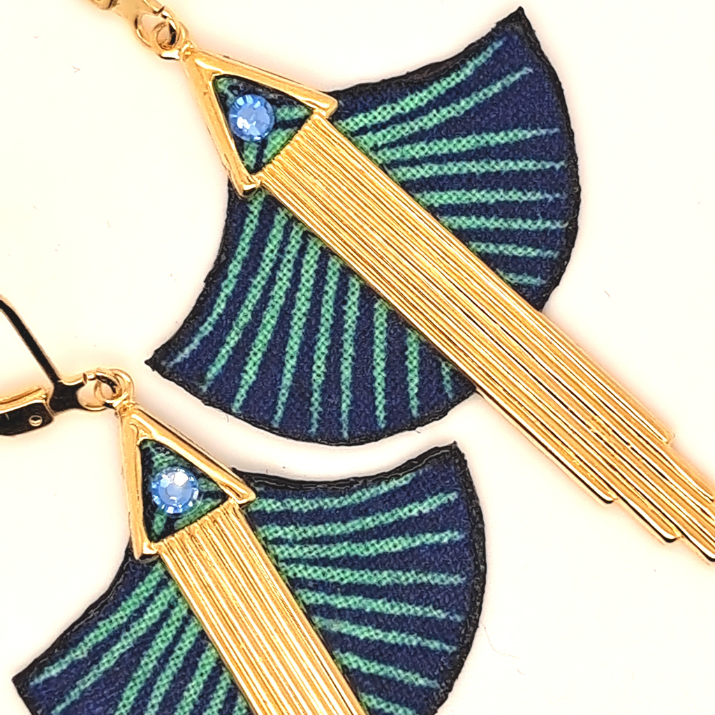 Art deco et Néfertari - Boucles d'oreilles pendantes