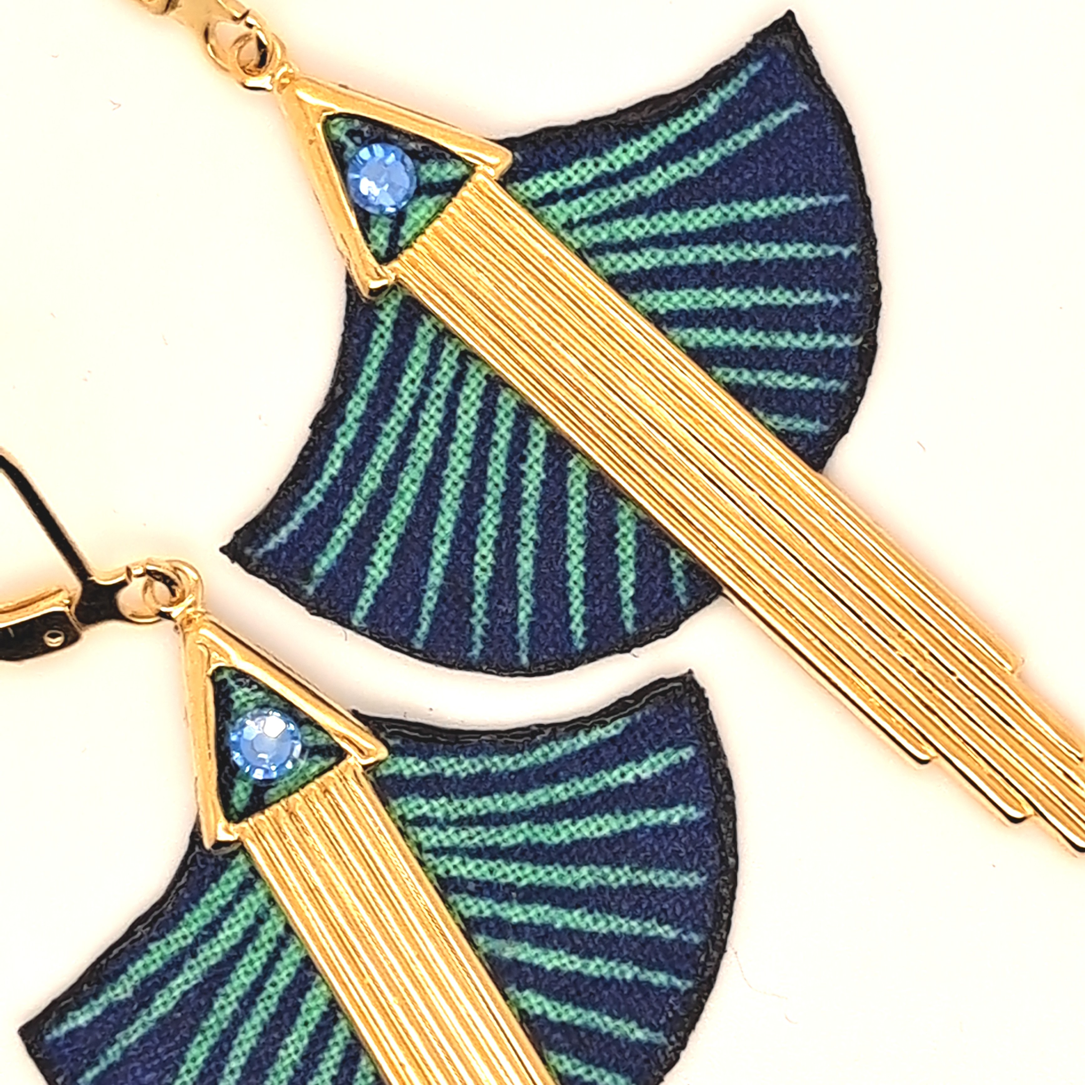 Art deco et Néfertari - Boucles d'oreilles pendantes