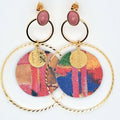 Rose Magic Ara II - Boucles d'oreilles créoles rhodonite