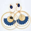 Bleu Tahitienne - Boucles d'oreilles créoles lapis-lazuli