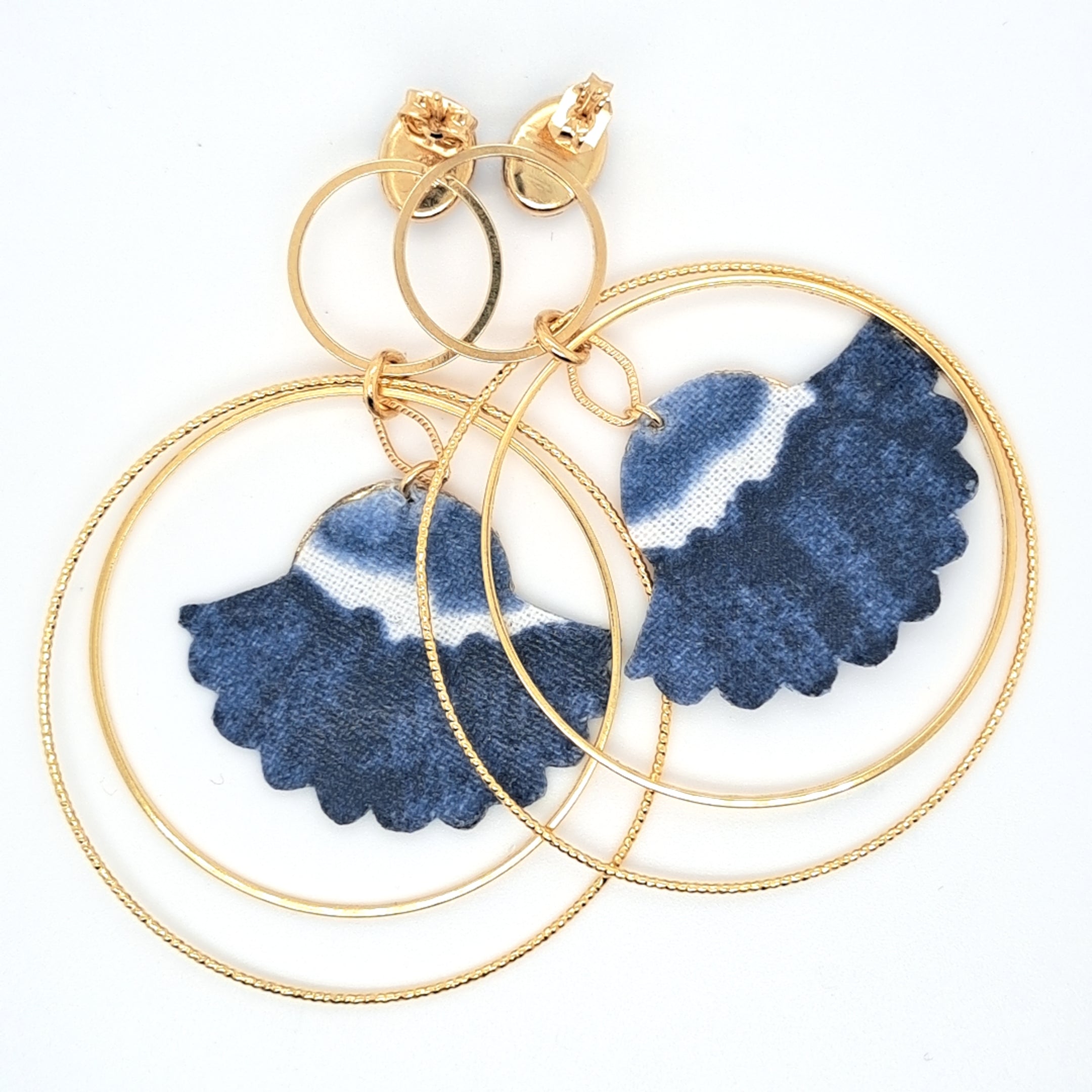 Bleu Tahitienne - Boucles d'oreilles créoles lapis-lazuli