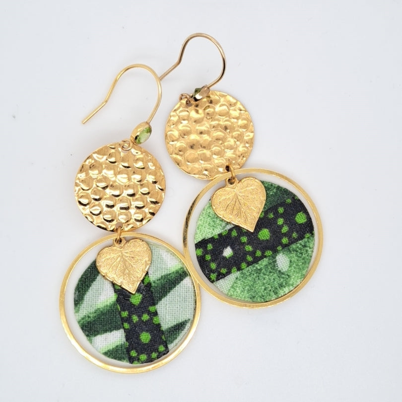 Vert Mentawaï - Boucles d’oreilles vertes pendantes créoles peridot