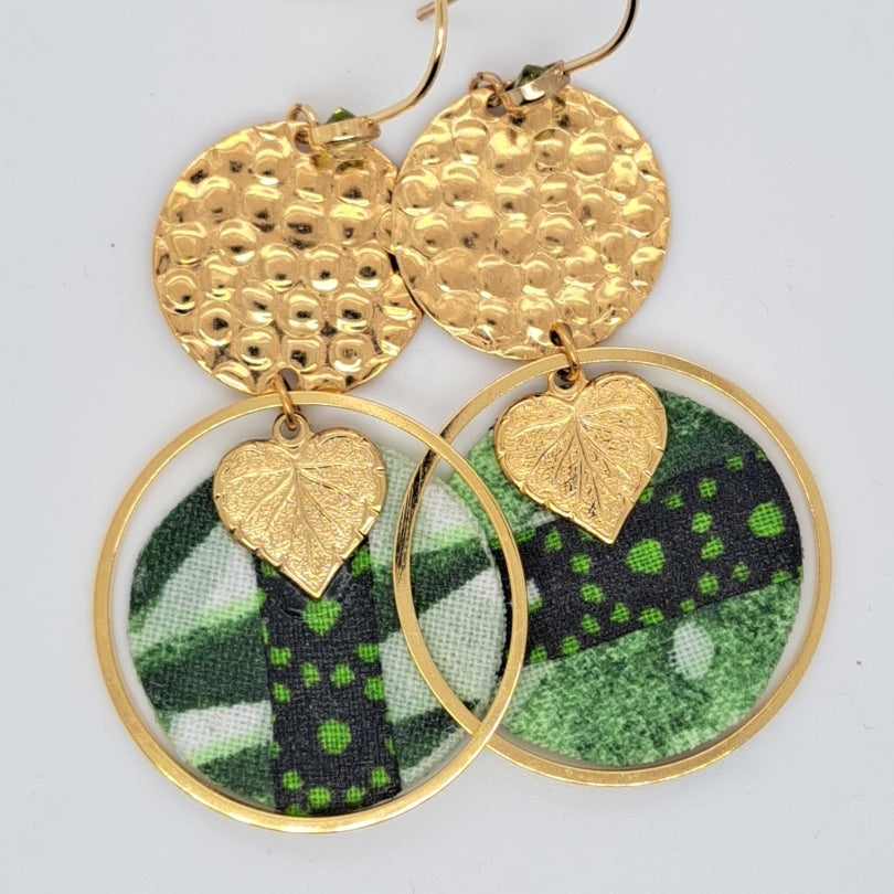 Vert Mentawaï - Boucles d’oreilles vertes pendantes créoles peridot