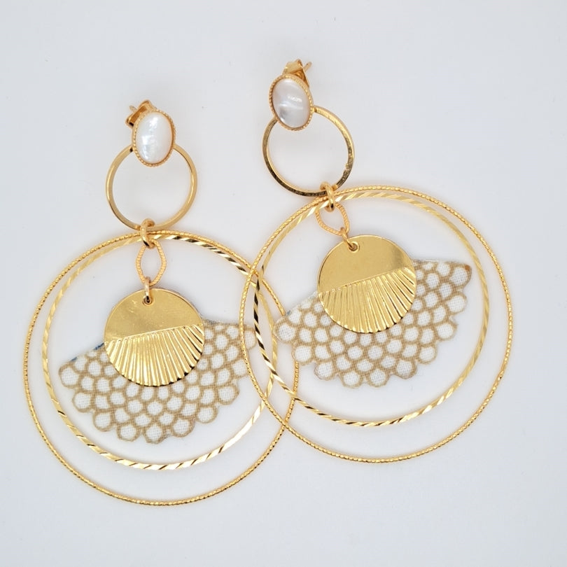 Blanc Naïade - Boucles d'oreilles créoles nacre