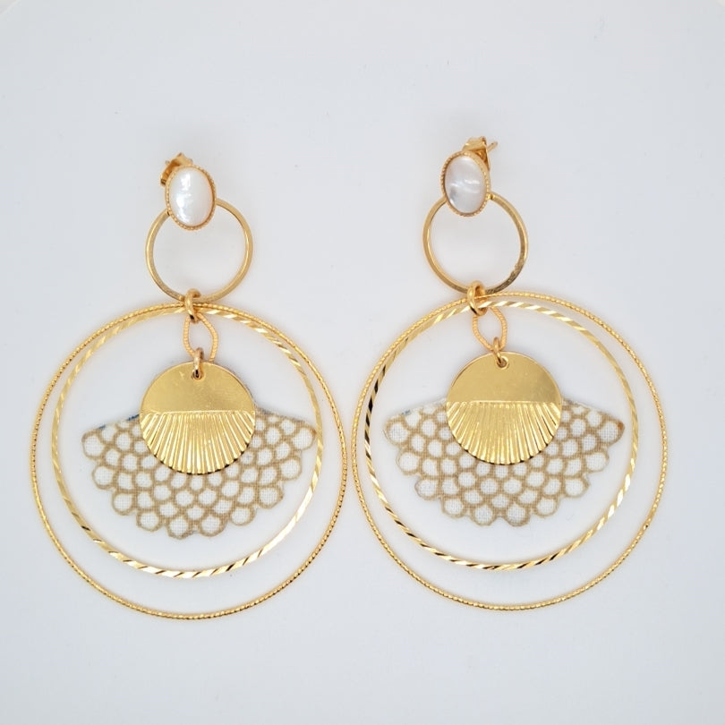 Blanc Naïade - Boucles d'oreilles créoles nacre