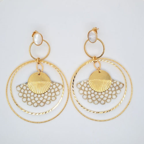 Blanc Naïade - Boucles d'oreilles créoles nacre