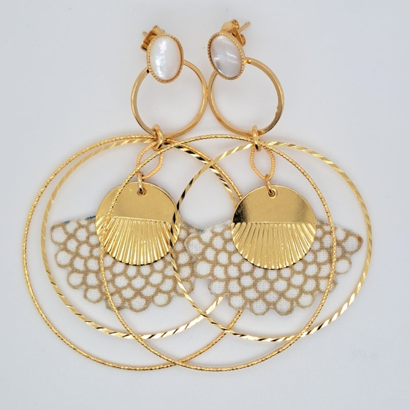Blanc Naïade - Boucles d'oreilles créoles nacre