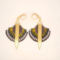 Jaune African Dream - Boucles d'oreilles pendantes art déco