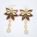 Libellule en fête III - Boucles d'oreilles créoles quartz rose