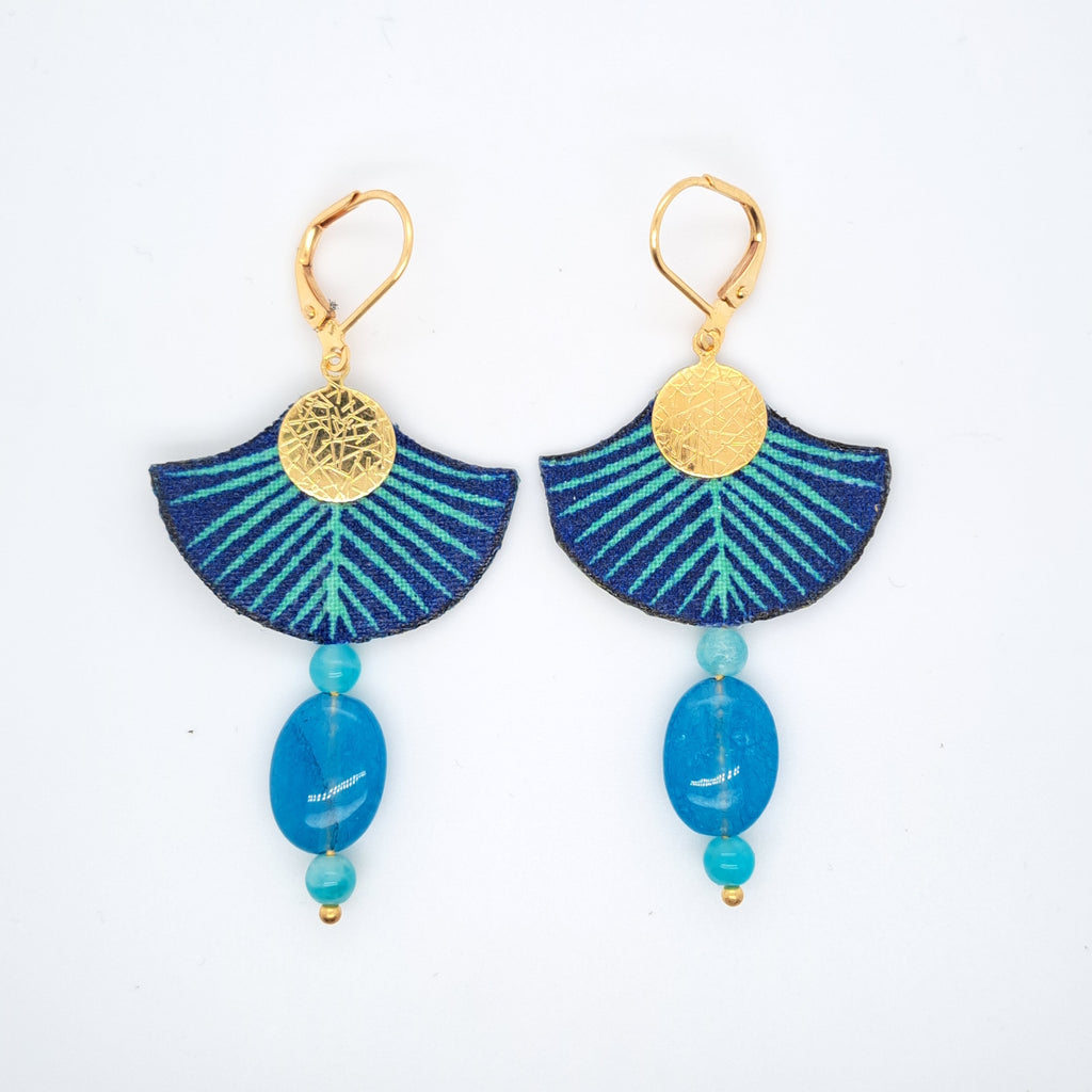 Bleu Lagon - Boucles d'oreilles Apatite Amazonite