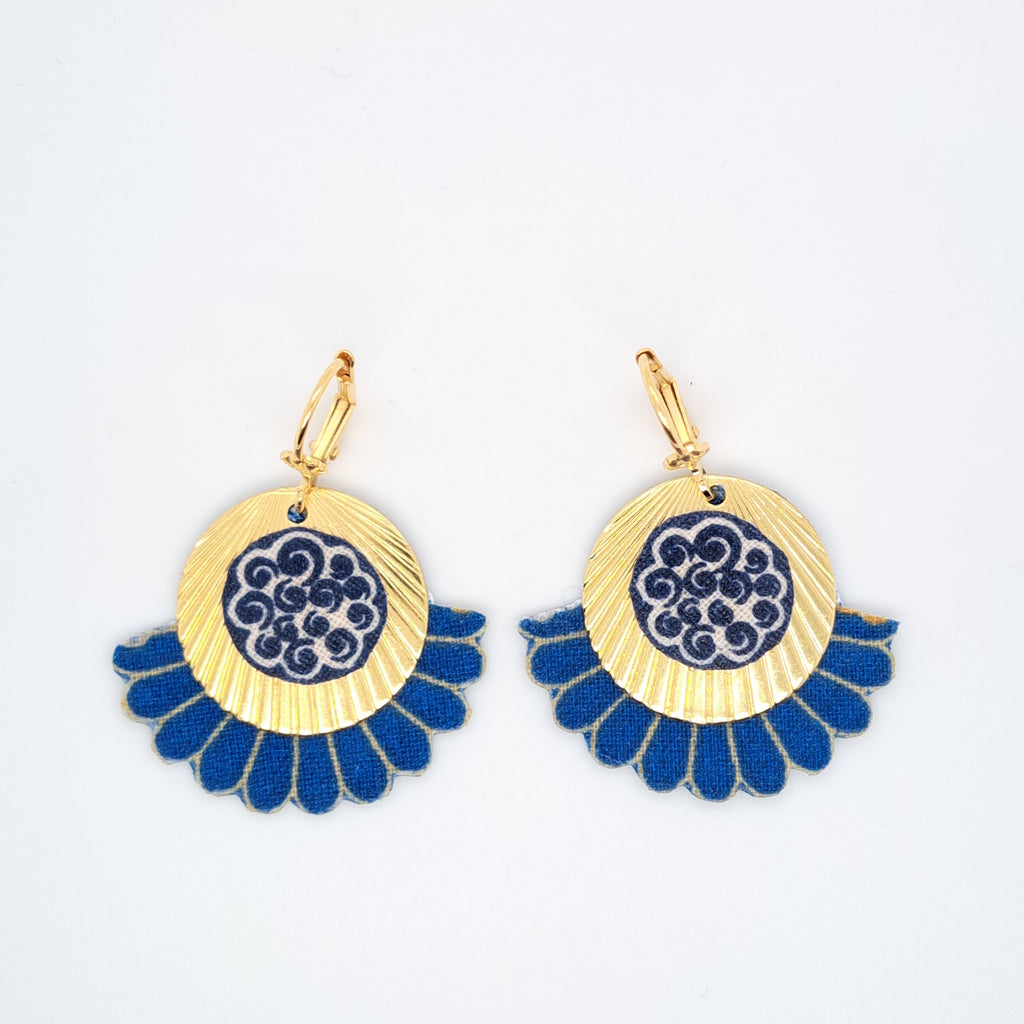 Bleu Vanuatu Spirit - Boucles d'oreilles créoles