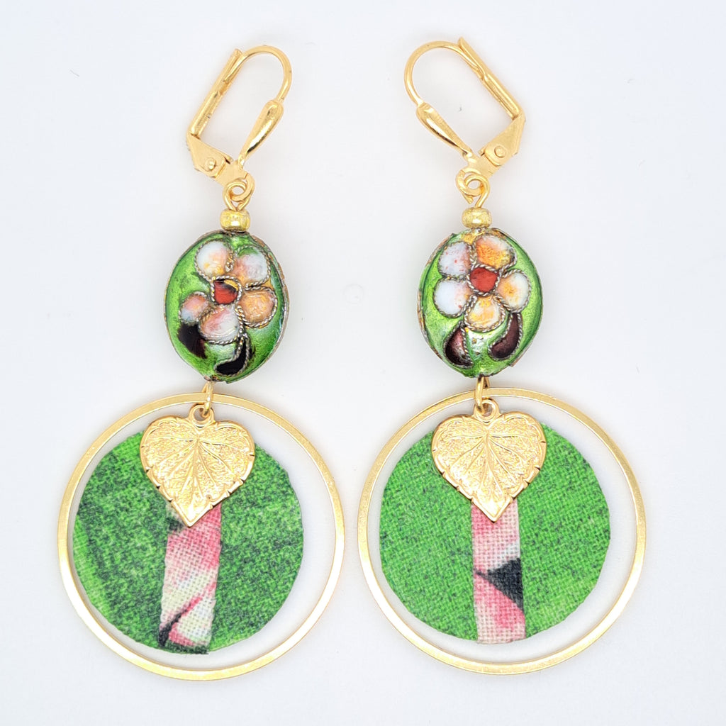Vert Palm Jungle - Boucles d’oreilles pendantes