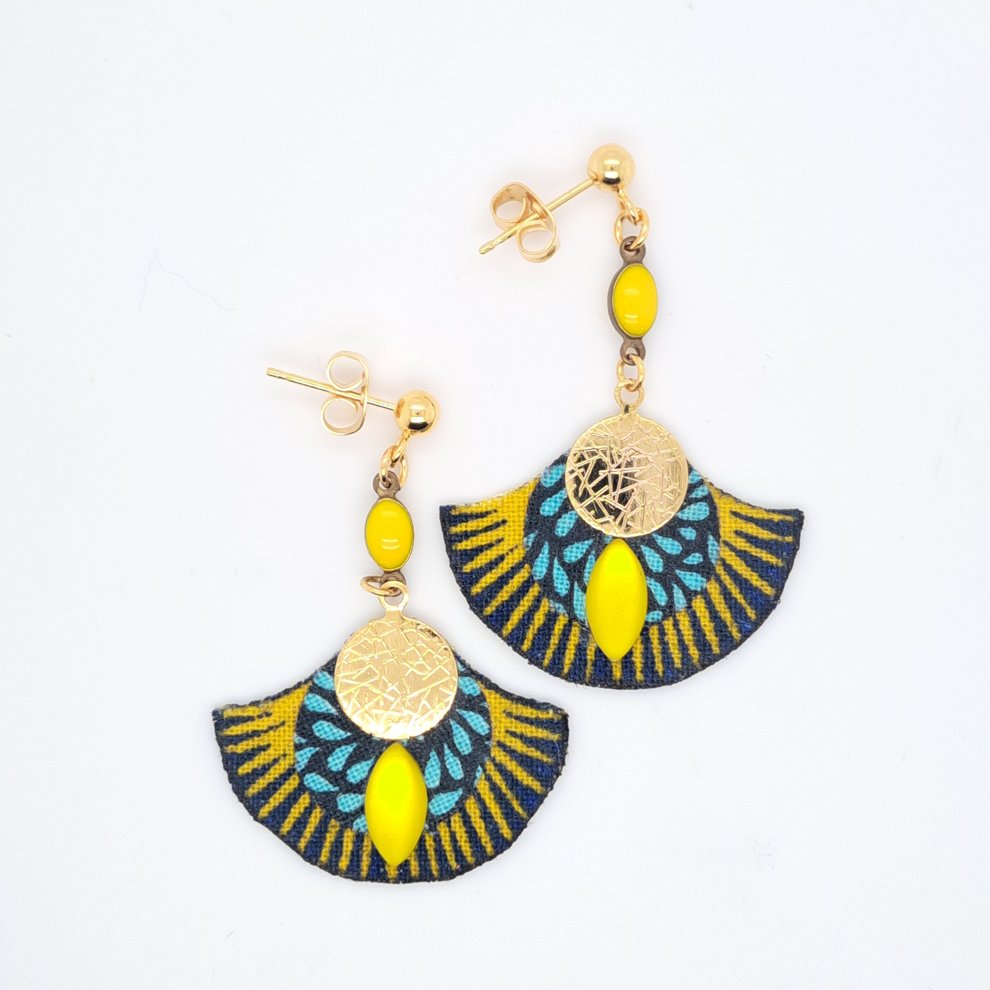 Jaune Goa - Boucles d'oreilles pendantes