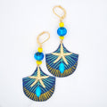 Bleu Guili II - Boucles d'oreilles rondes créoles