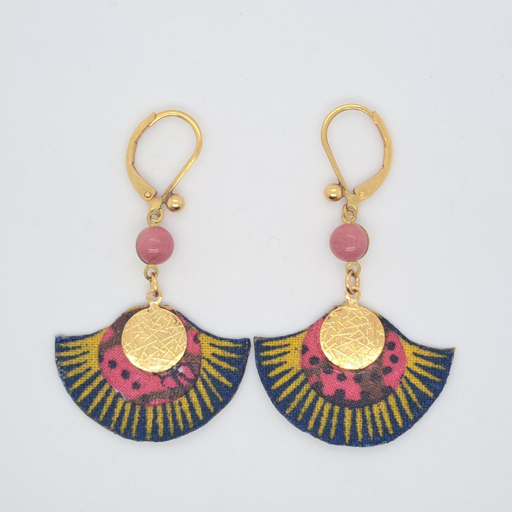 Rose Hanami II - Boucles d'oreilles pendantes rose