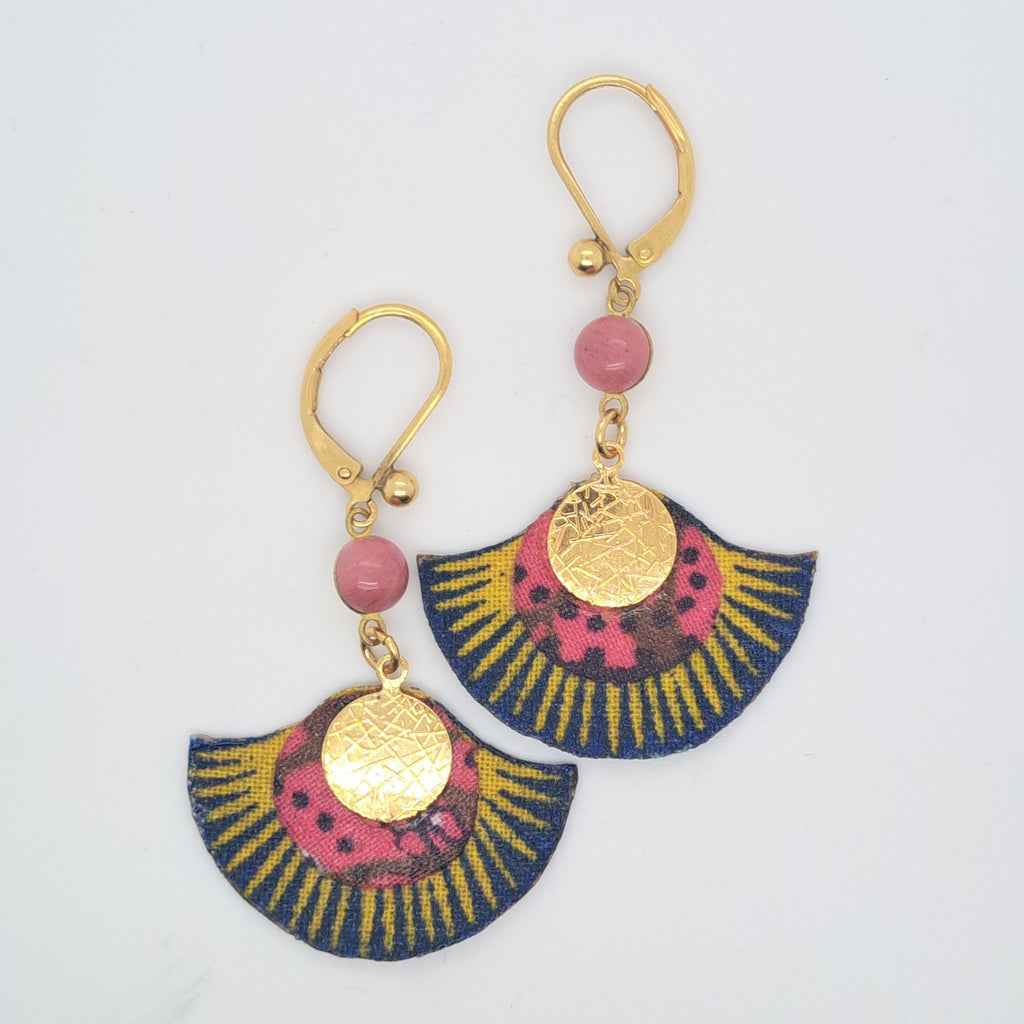 Rose Hanami II - Boucles d'oreilles pendantes rose