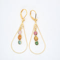 Douceur indienne - Boucles d’oreilles créoles gouttes tourmaline