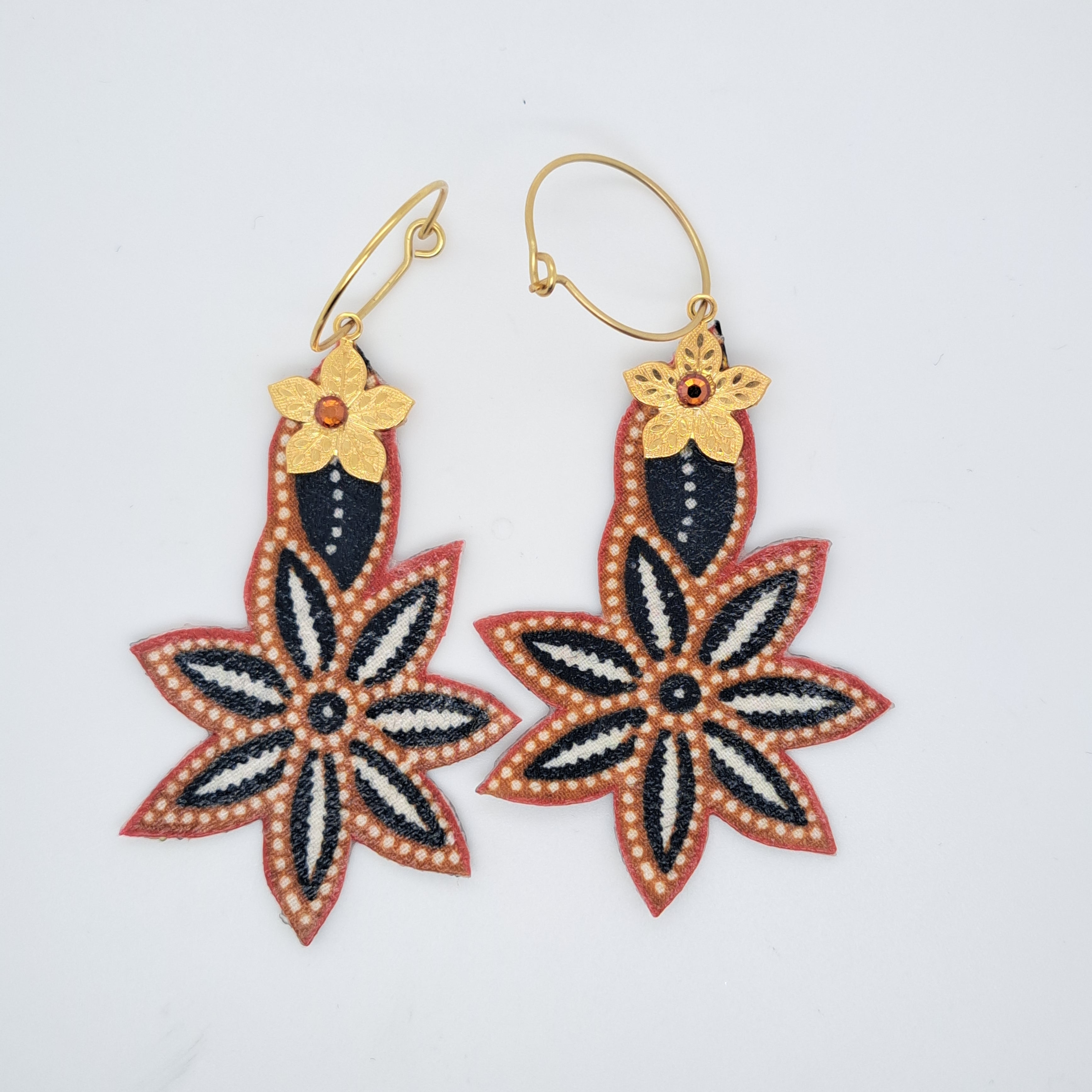 Bali batik I - Boucles d'oreilles pendantes