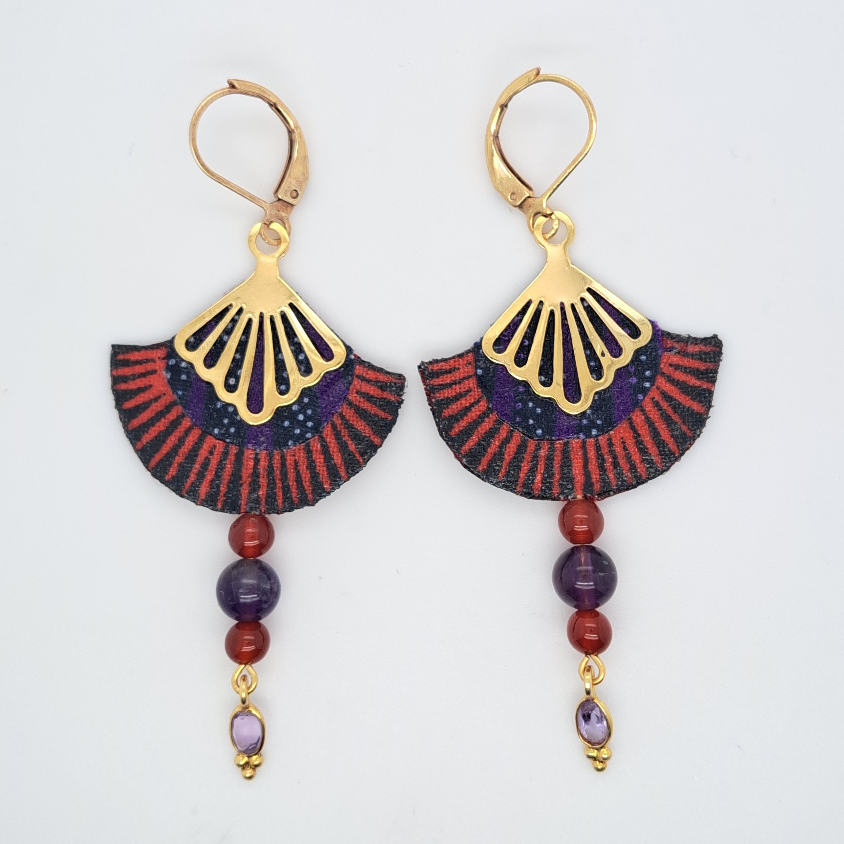 Violet Love Jaisalmer II- Boucles d'oreilles pendantes améthyste