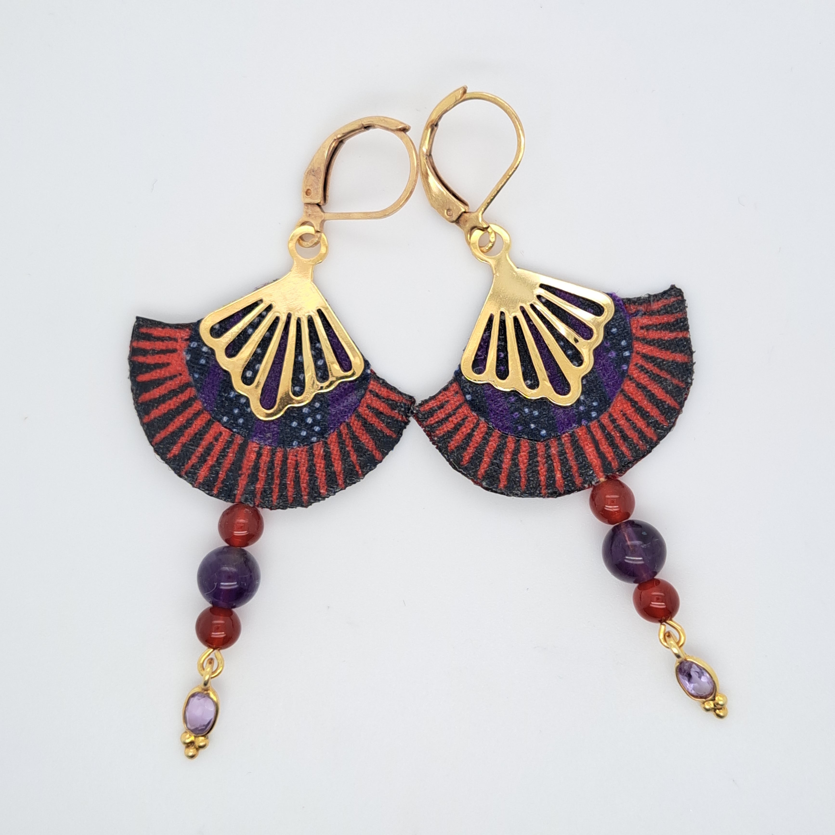 Violet Love Jaisalmer II- Boucles d'oreilles pendantes améthyste