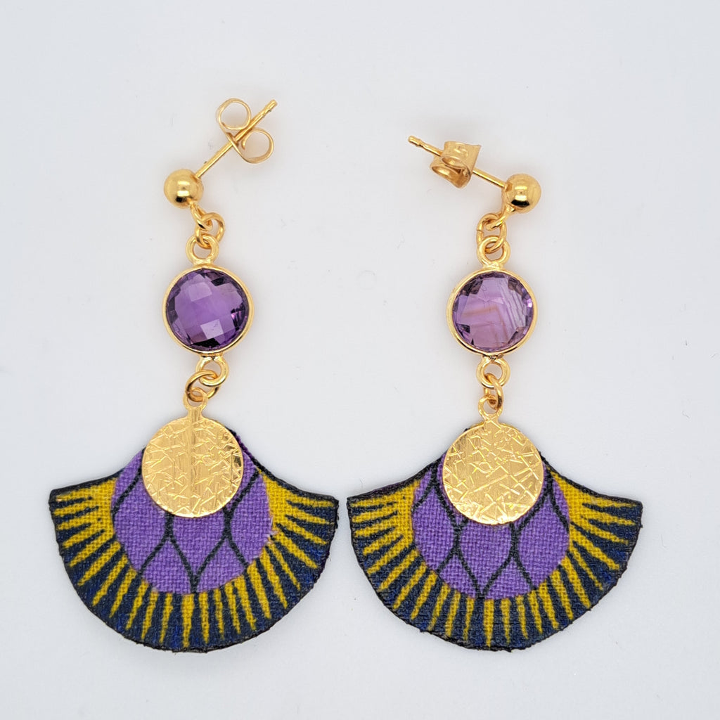 Violet Jaipur - Boucles d'oreilles pendantes améthyste