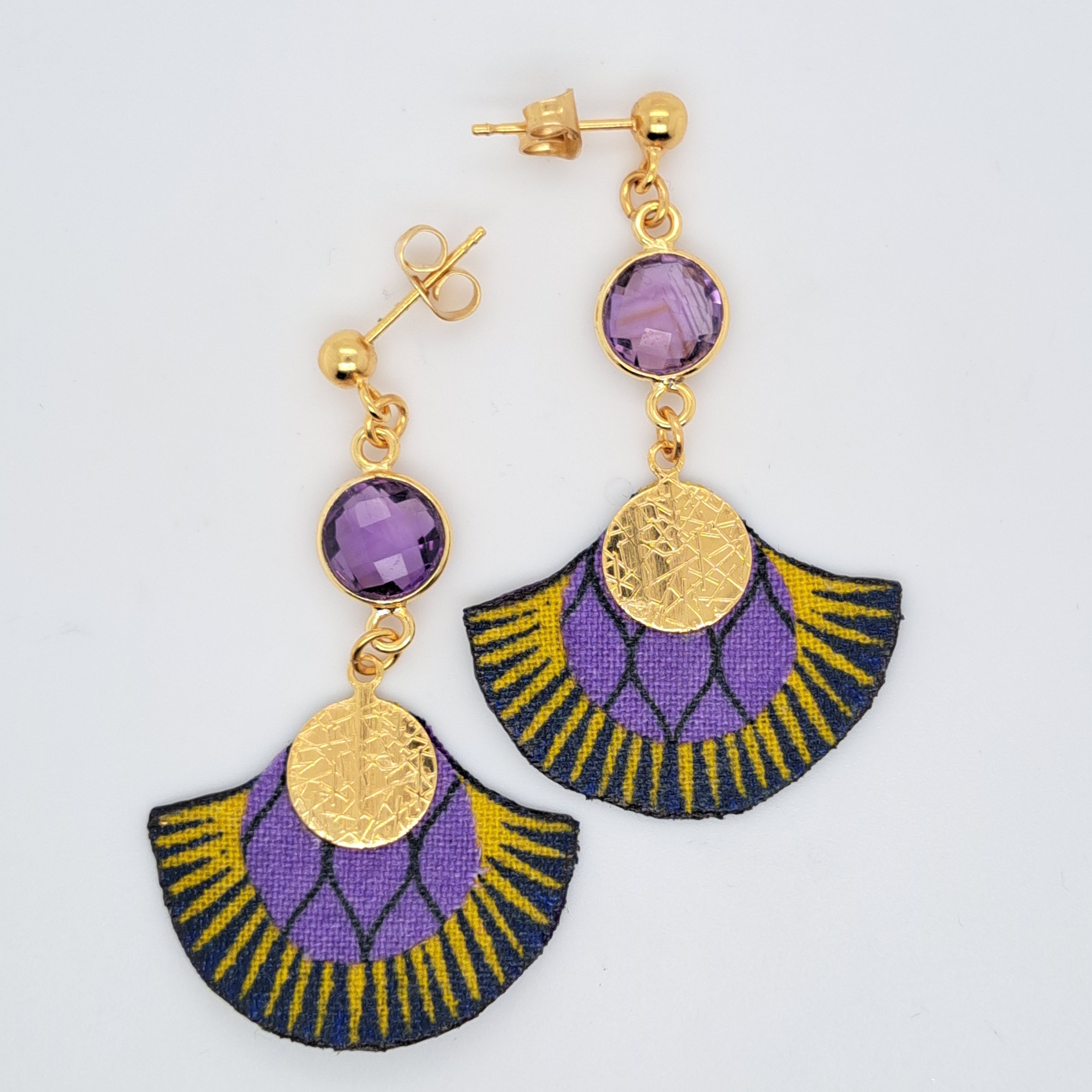 Violet Jaipur - Boucles d'oreilles pendantes améthyste