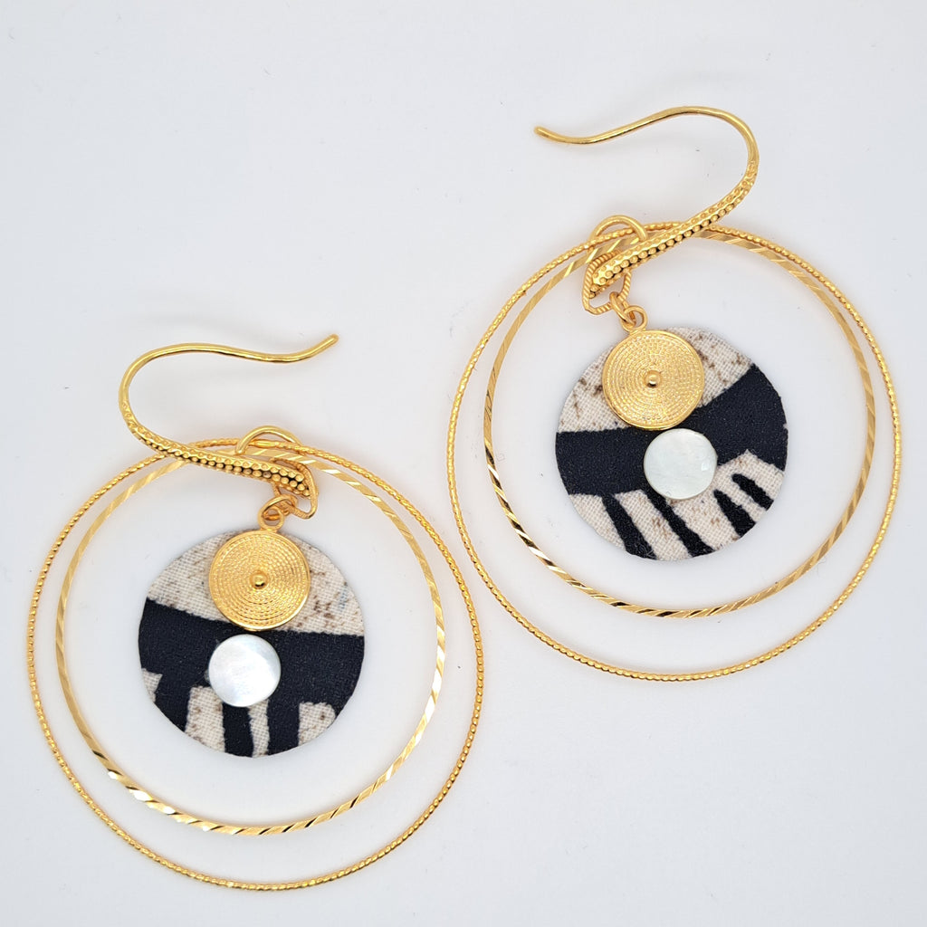 Africa dream - Boucles d'oreilles doubles créoles
