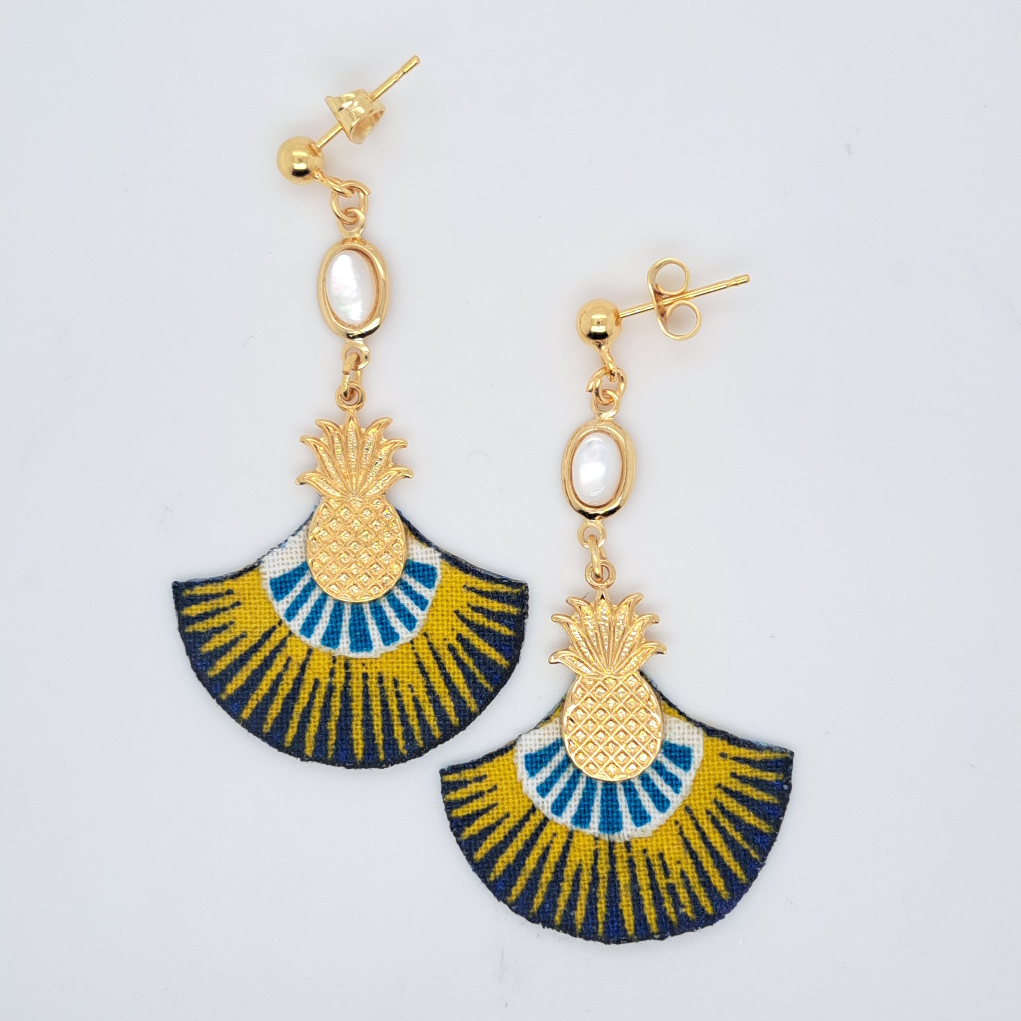 Jaune Magic Panama - Boucles d'oreilles pendantes en tissu