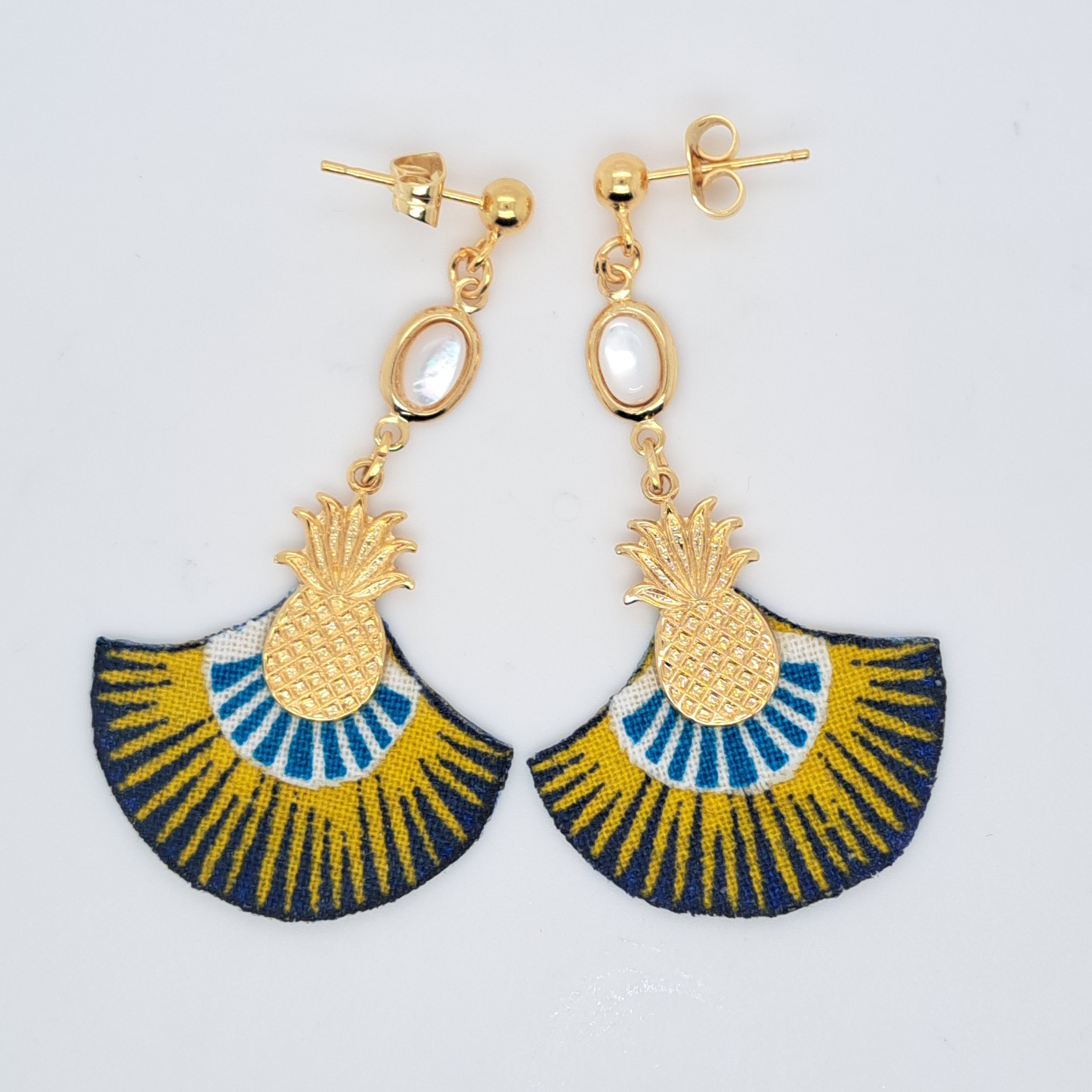 Jaune Magic Panama - Boucles d'oreilles pendantes en tissu
