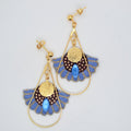 Bleu Gingko - Boucles d'oreilles pendantes créoles gouttes