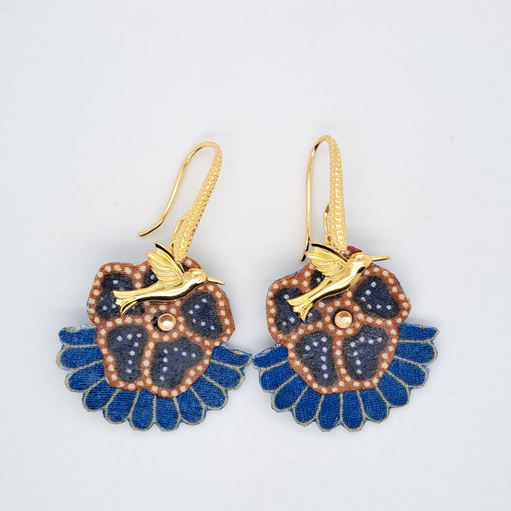 Bleu Caraïbes - Boucles d'oreilles pendantes