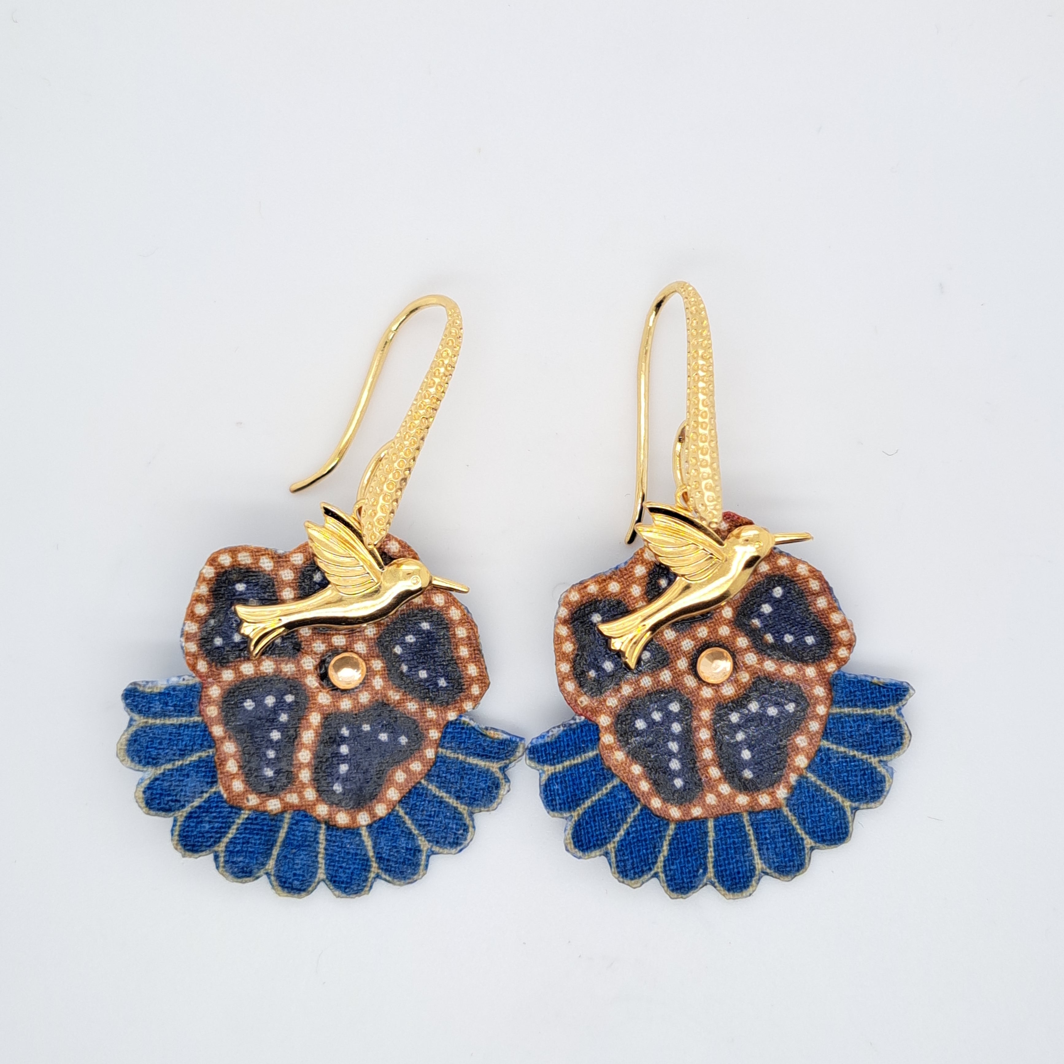Bleu Caraïbes - Boucles d'oreilles pendantes