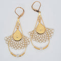 Blanc néréides - Boucles d’oreilles pendantes créoles gouttes
