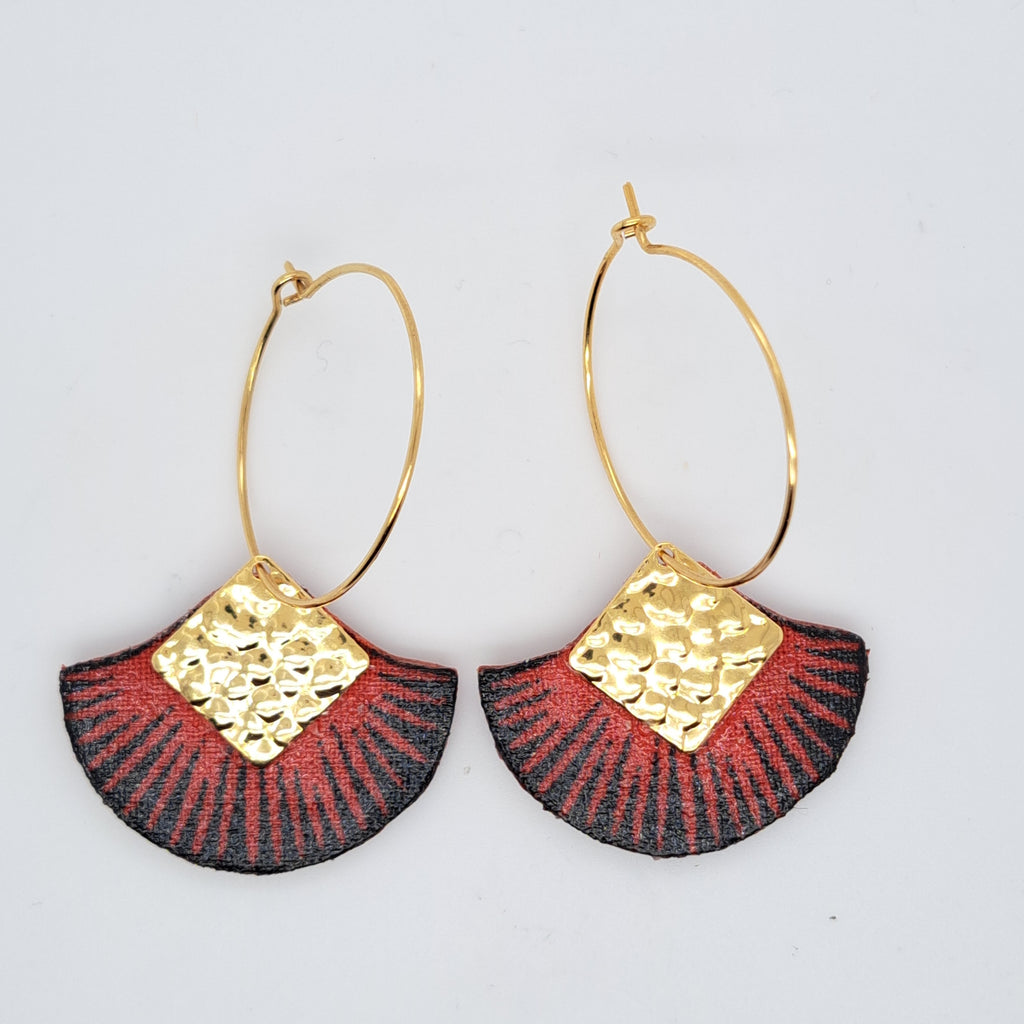Rouge Frida - Boucles d'oreilles rouges coeur