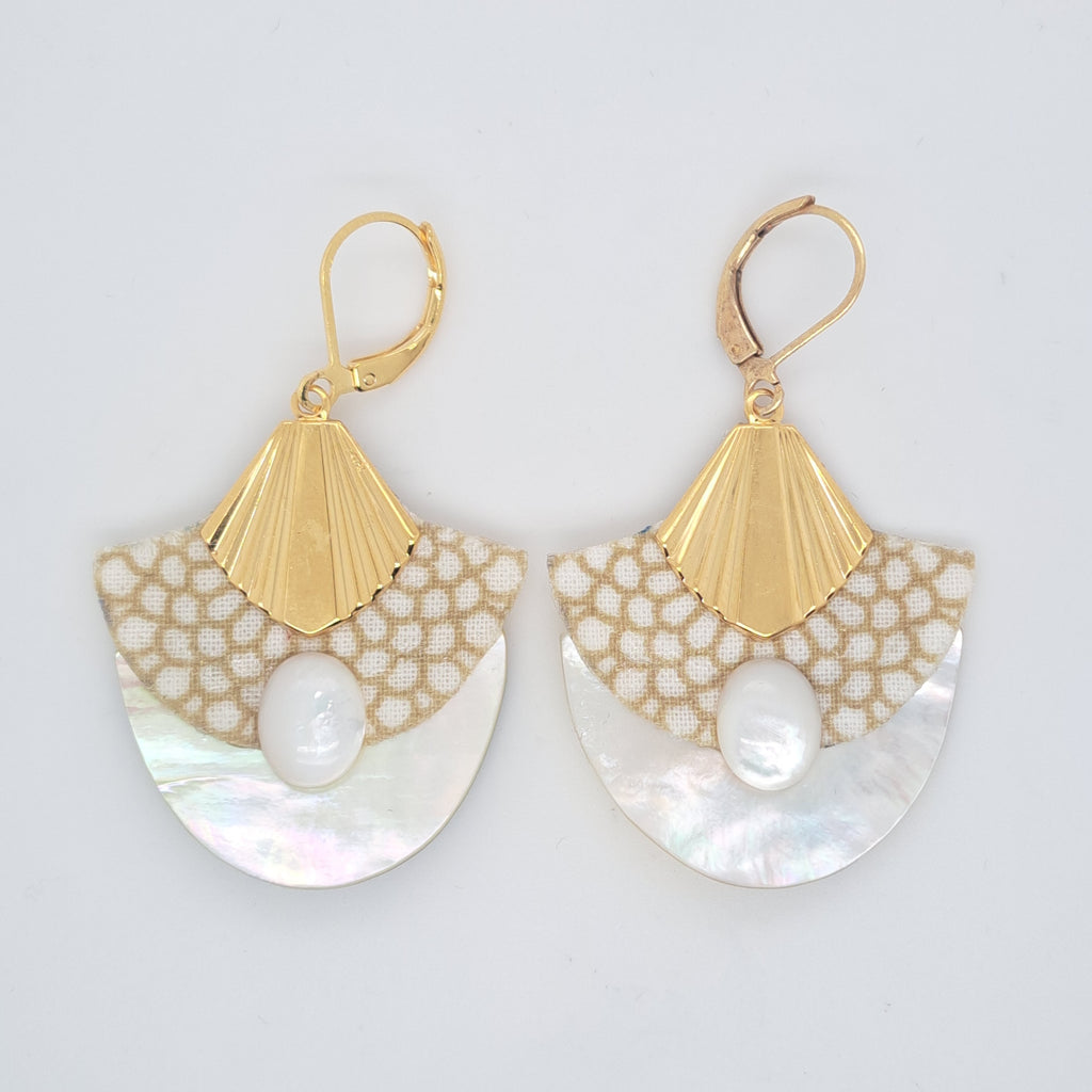 Blanc Mombasa - Boucles d'oreilles nacre
