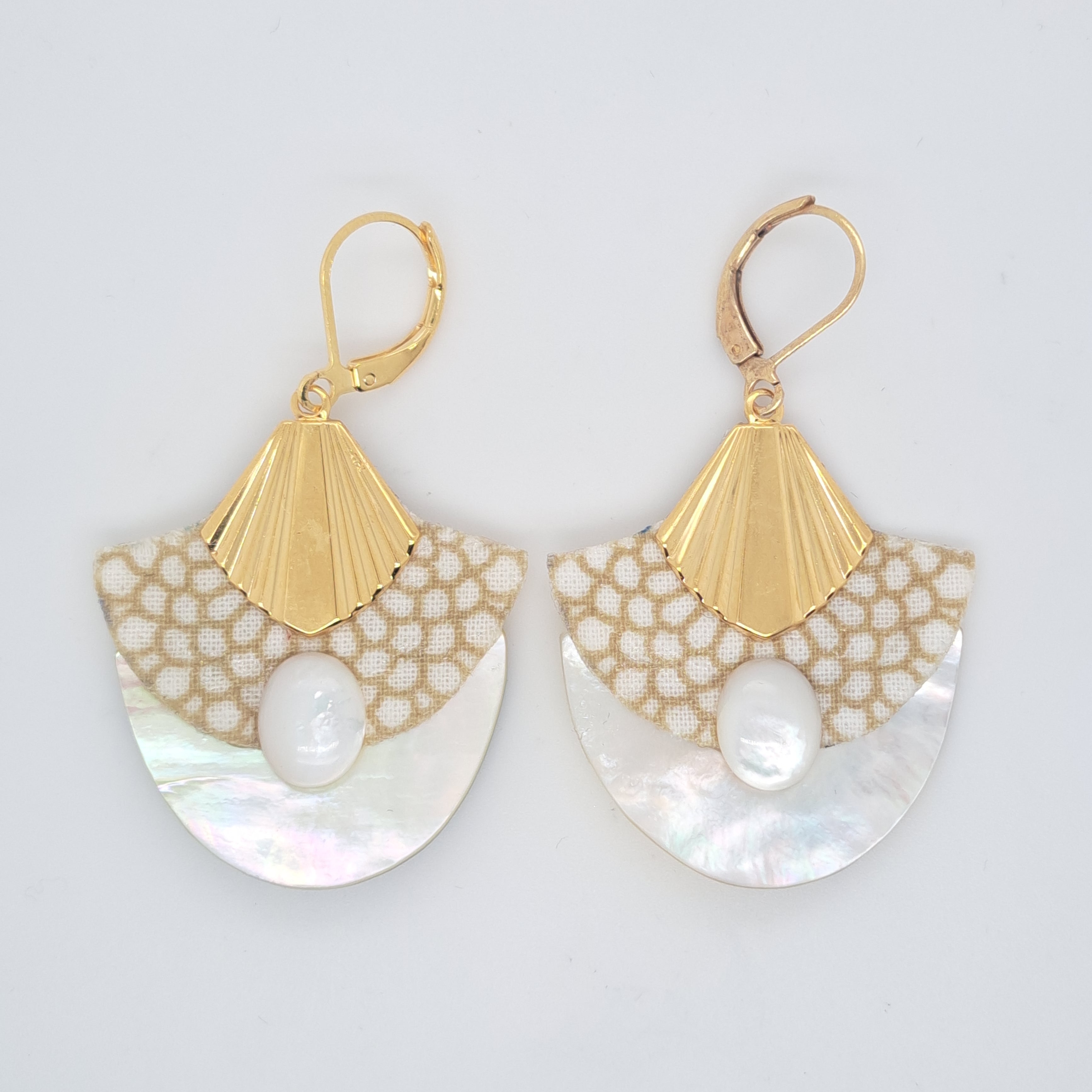 Blanc Mombasa - Boucles d'oreilles nacre