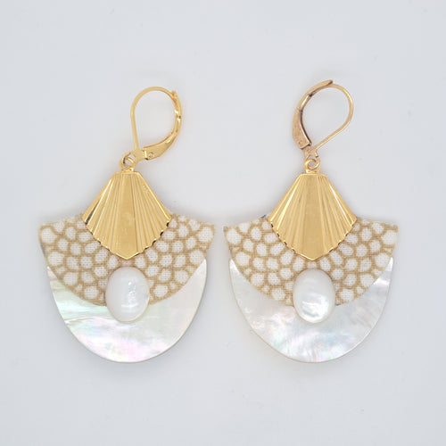 Blanc Mombasa - Boucles d'oreilles nacre