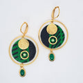 Vert Coba - Boucles d'oreilles créoles agate verte